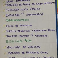 Menu of the day, 11 June 2024 at Dos Girasoles in Lima