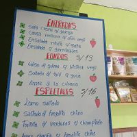 Menu of the day in May 2025 at Dos Girasoles in Lima