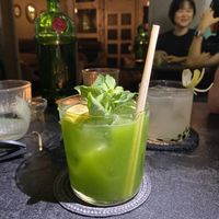 Custom spicy basil mezcal margarita  at WarmUp in Budapest