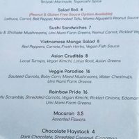 Vegan menu options at Hide N' Seek in Sooke