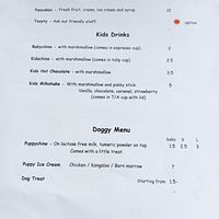 Dog menu at Cafe Inu in Carrington