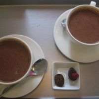 Soy milk hot chocolate at Laurent Gerbaud Chocolatier in Brussels
