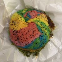 Rainbow burger bun!  at Vegan House - Bukit Damansara in Kuala Lumpur