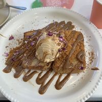 Biscoff crumpets   at Peach Cafe in Auchenflower