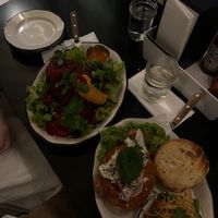 Falafel salad and mushroom sandwich   at Black Tap in Central Singapore