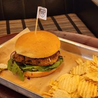 Vegan burger at Three Tails Brewery in Mudgee