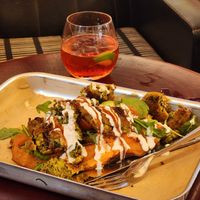 Vegan loaded sweet potato at Three Tails Brewery in Mudgee