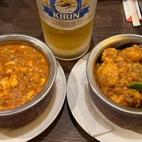 Tofu Masala - Draft Beer - Alu Gobi  at Nirvana Indian Restaurant & Curry House in Yokosuka