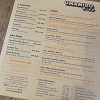Menu  at Umamido Rive in Geneva