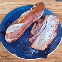 Cinnamon danish e pretzel roll at A Little Lost in Munich