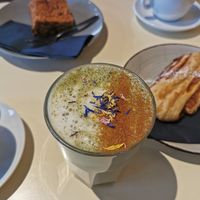 Matcha latte at A Little Lost in Munich