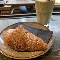 Vegan croissant with apricot jam inside   at A Little Lost in Munich