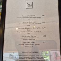 Menu at A Little Lost in Munich