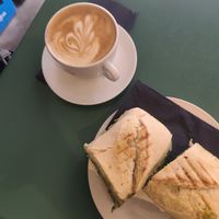 Cappuccino + avocado sandwich at A Little Lost in Munich