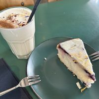 Chai Latte & Blueberry Lemon Cake  at A Little Lost in Munich