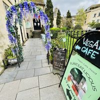 Entrance from the pavement   at Plant. Eat. Licious in Bath