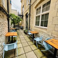 Outside courtyard seating   at Plant. Eat. Licious in Bath