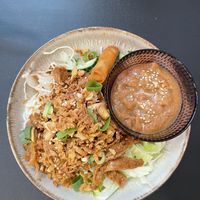 vegan rice noodle bowl  at Pokay Ravintola in Helsinki