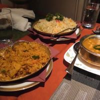 Vegetable Pilaw, vegetable biryani and chana masala at Kerala Indian Restaurant in Kyoto