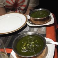 Palak dhingri mutter at Kerala Indian Restaurant in Kyoto