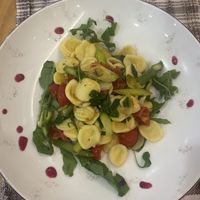 Pasta with tomatoes, esparagus and rucola  at Pasta te Zenga in Shkoder