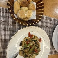 mushrooms and bread  at Pasta te Zenga in Shkoder