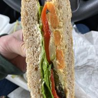 Mediterranean sandwich. The bread is very good at Lazy Tulip Cafe in Barrie