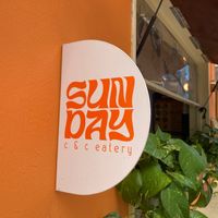 Sign in front at Sunday C&C Eatery in New York City