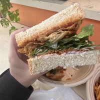 yuba sandwich… it’s a lot of bread — maybe too much for some, but i thought it balanced well with the filling   at Sunday C&C Eatery in New York City