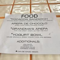 Initial daytime food offerings, 1 week into reopening - no longer vegan, but vegetarian (serves eggs and cheese, not all baked items are vegan)   at Sunday C&C Eatery in New York City