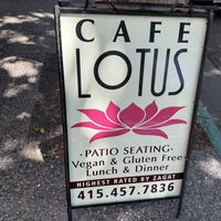 Advertising vegan options on the street  at Cafe Lotus in Fairfax