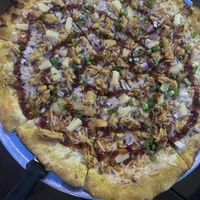 Bbq soy curl pizzaa  at Drop Bear Brewery in Eugene