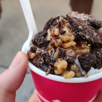 Vegan vanilla with wet walnuts and Oreos at Cone Crazy Ice Cream Shop in Wildwood Crest