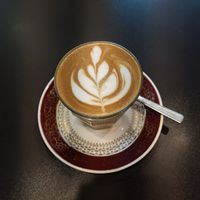 Almond latte at Larder & Thyme in Ferntree Gully