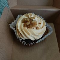 vegan coffee date walnut cupcake at Larder & Thyme in Ferntree Gully