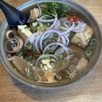 Vegan pho with extra noodles  at Mr Pho in Copenhagen