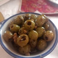 Olives in walnut marinade at Safran Vienna in Vienna