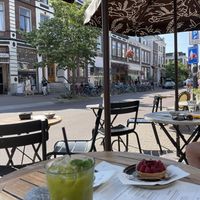 View from the terrace at the front of the store  at Vlaamsch Broodhuys in Utrecht