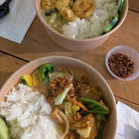 Massaman curry and green Thai curry at Thai Kitchen Sheffield in Sheffield