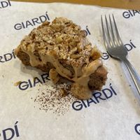 Walnut cake with homemade limoncello cream topping  at GIARDÍ  in Milan