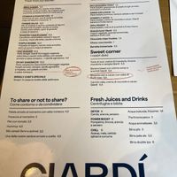 Menu  at GIARDÍ  in Milan