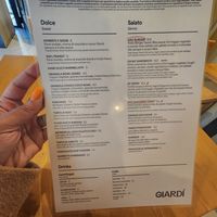 Menu at GIARDÍ  in Milan