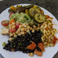 Pasta with salad at Vita-Nova Vegetaria in Bamberg