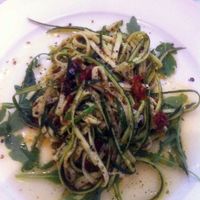 Zucchini spaggheti with pesto and sundried tomatoes at Lady Green Bio-Vegetarian Restaurant in Sitges