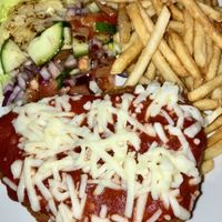 Chicken parma  at Mama B's in Chippendale