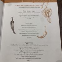 Vegan menu  at Gassl Bräu in Klausen