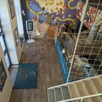 Eingang vom Obergeschoss at Hummus Bar in Szeged