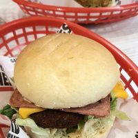two burgers at Lord of the Fries in Fitzroy