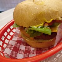 Original burger with beyond meat at Lord of the Fries in Fitzroy
