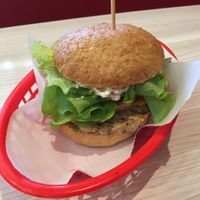 Chik’n Burger with gherkin & extra lettuce on wholemeal: $9.50 at Lord of the Fries in Fitzroy